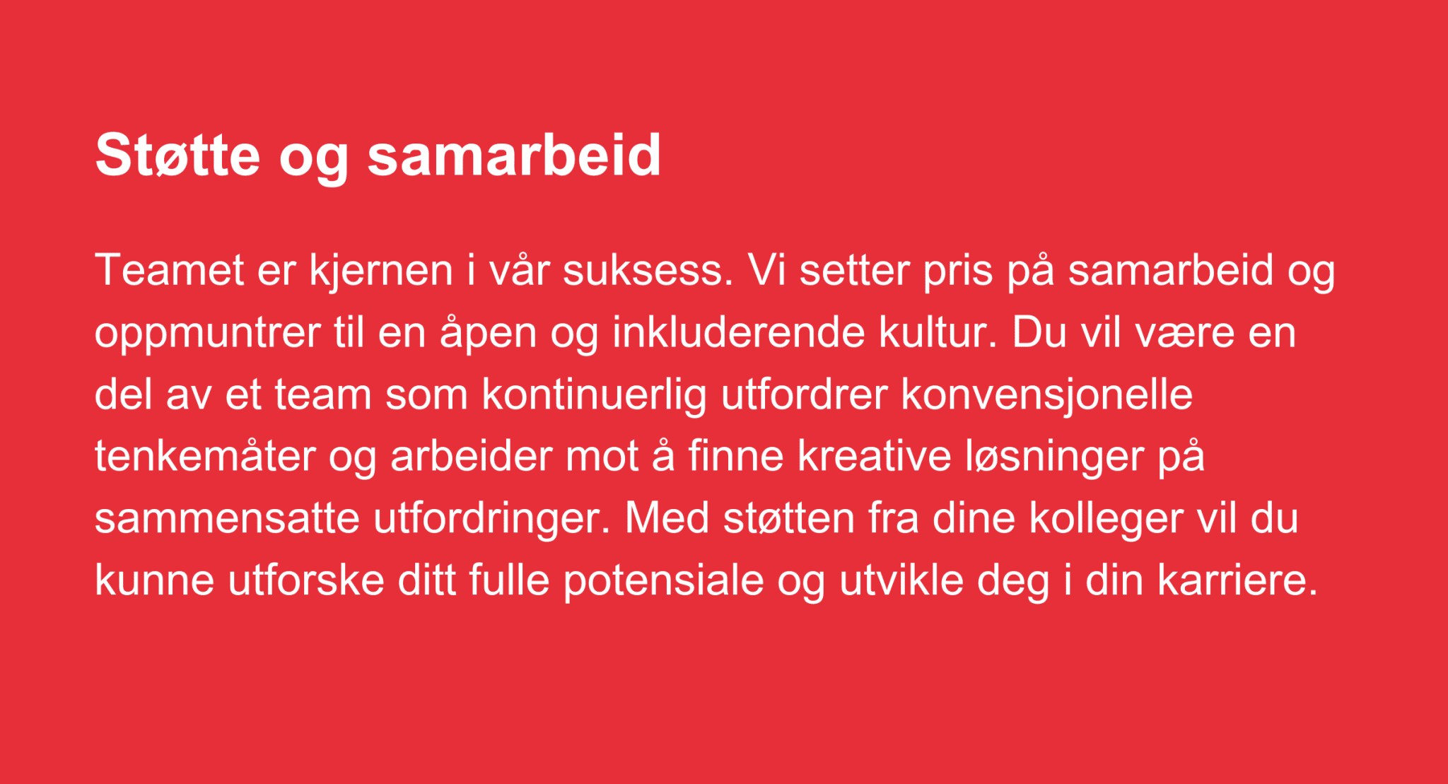 Støtte og samarbeid